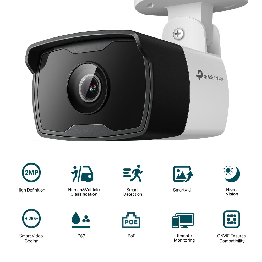 Câmara Outdoor TP-Link Cam Vigi 2MP IR Bullet Network