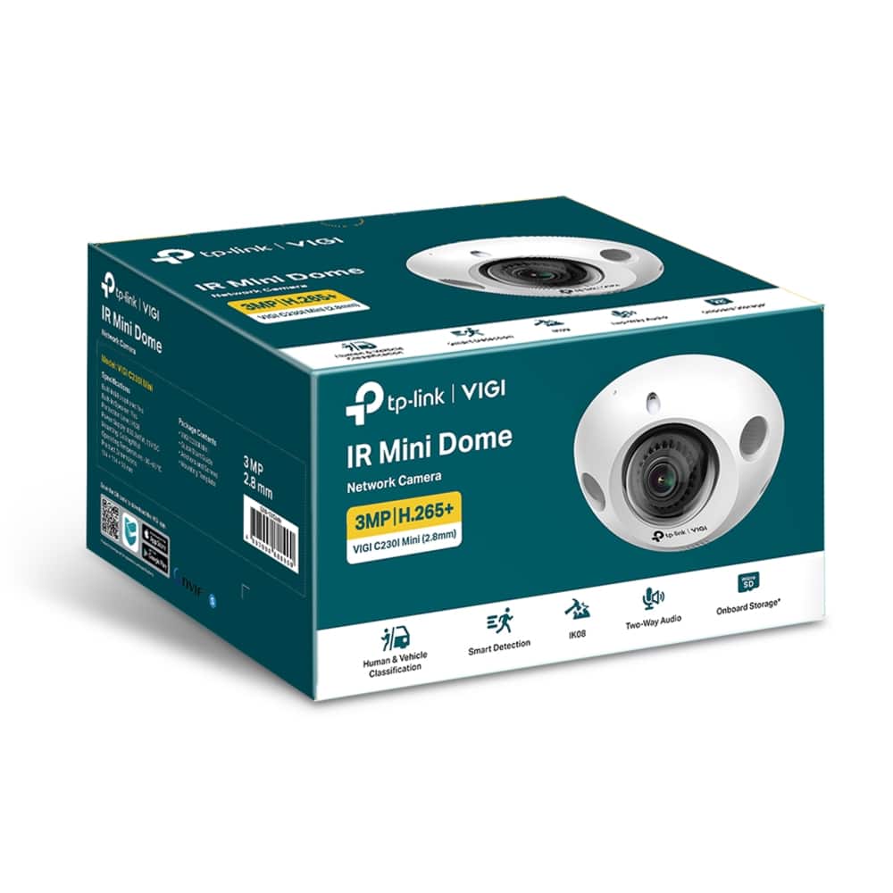 Câmara TP-Link 2.8mm Cam Vigi 3MP IR Mini Dome Network