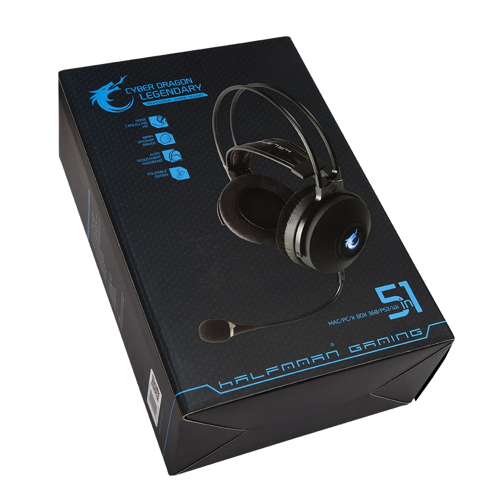 Auscultadores Gaming Halfmman Legendary 5 em 1 MAC/PC/PS3/XBOX/WII