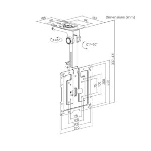 Suporte de Teto Gembird CM-43ST-01 Full Motion 19"a 43" max 20Kg