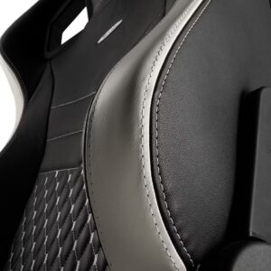 Cadeira noblechairs EPIC Real Leather - Preto / Branco / Ve