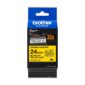 Fita Original Brother TZeS651 Laminada Super Adesiva Texto Preto em Fundo Amarelo 24mm x 8 metros