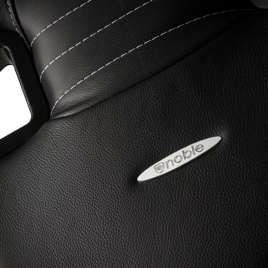 Cadeira noblechairs EPIC Real Leather - Preto / Branco / Ve