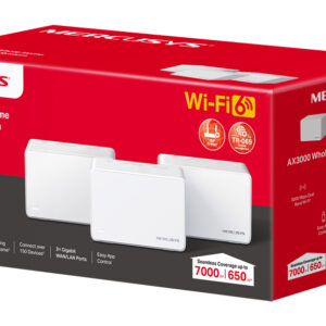 Router Mercusys Wireless AX3000 Halo H80X Whole Home Mesh Dual-Band Gigabit WiFi 6 Pack de 3