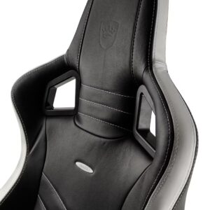 Cadeira noblechairs EPIC Real Leather - Preto / Branco / Ve