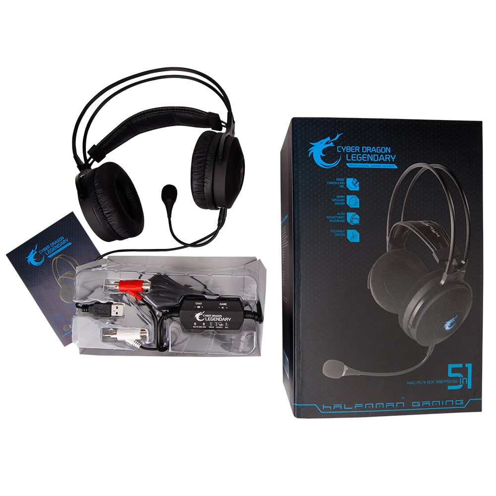 Auscultadores Gaming Halfmman Legendary 5 em 1 MAC/PC/PS3/XBOX/WII