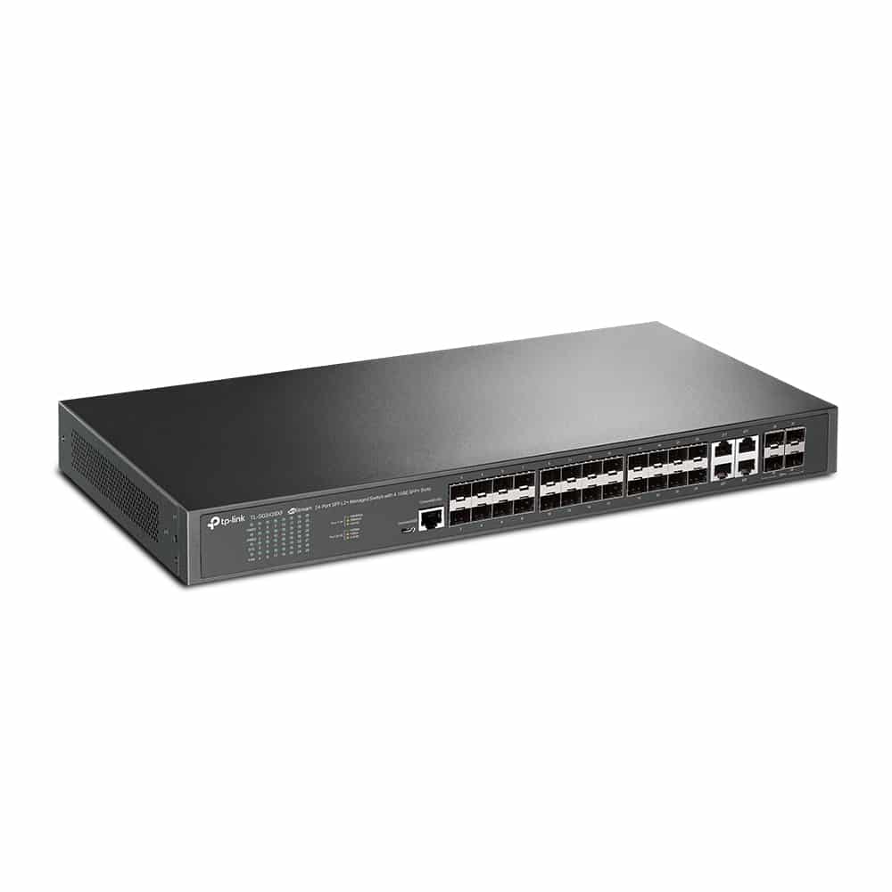 Switch TP-Link JetStream 24 Portas Gigabit L2+ com 4 slots SFP+ de 10GE