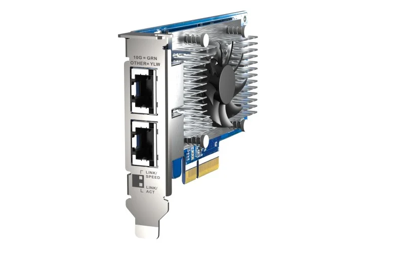 Adaptador de Rede QNAP QXG-10G2T PCIe 3.0 x4 baixo perfil 100M/1G/2.5G/5G/10 Gigabit Ethernet x 2