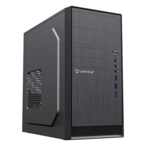 Caixa Micro Atx Unykach Aero C12 V2 USB-A 3.0 USB-C 2.0 + Audio Preta