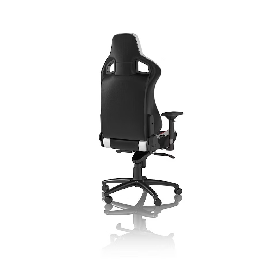 Cadeira noblechairs EPIC Real Leather - Preto / Branco / Ve