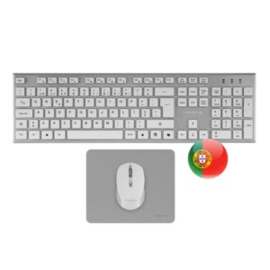 Teclado + Rato Wireless Tacens Zenith com Tapete 3200dpi Dual Link 2.4GHz Branco