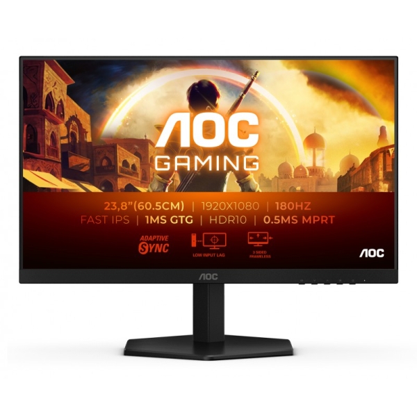Monitor AOC 24G42E 23.8" LED FastIPS FHD 180Hz 1ms HDMI DisplayPort VESA 100x100mm