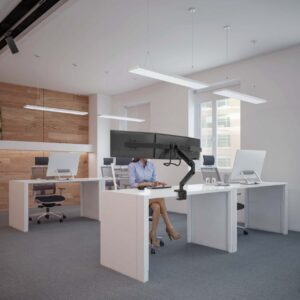 Suporte para 3 Monitores Gembird Ajustável e facilidade de Movimento suporte até 27" e 7 Kg