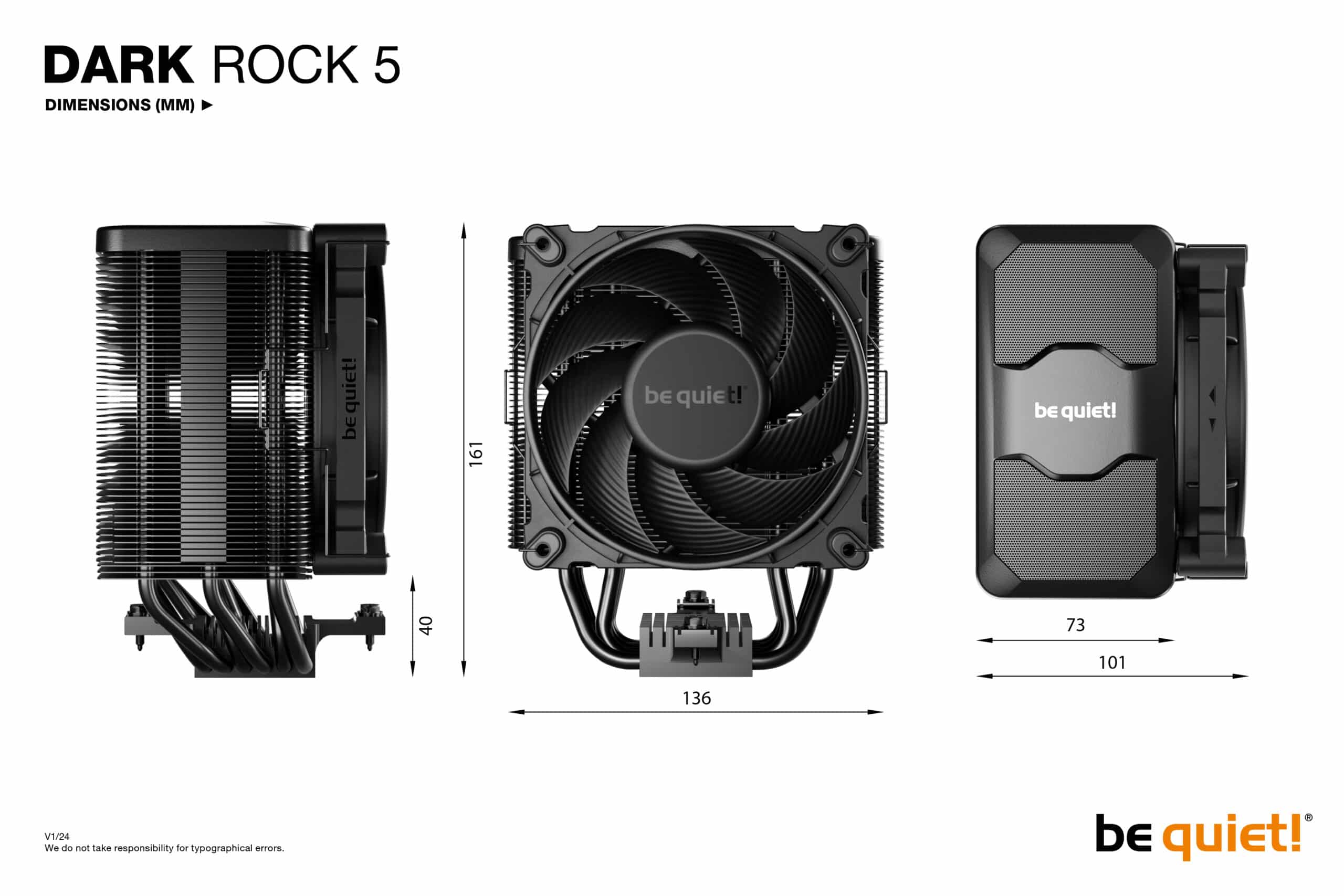 Dissipador Be Quiet! Dark Rock 5 210W para Socket 1700-1200-AM5-AM4-1150