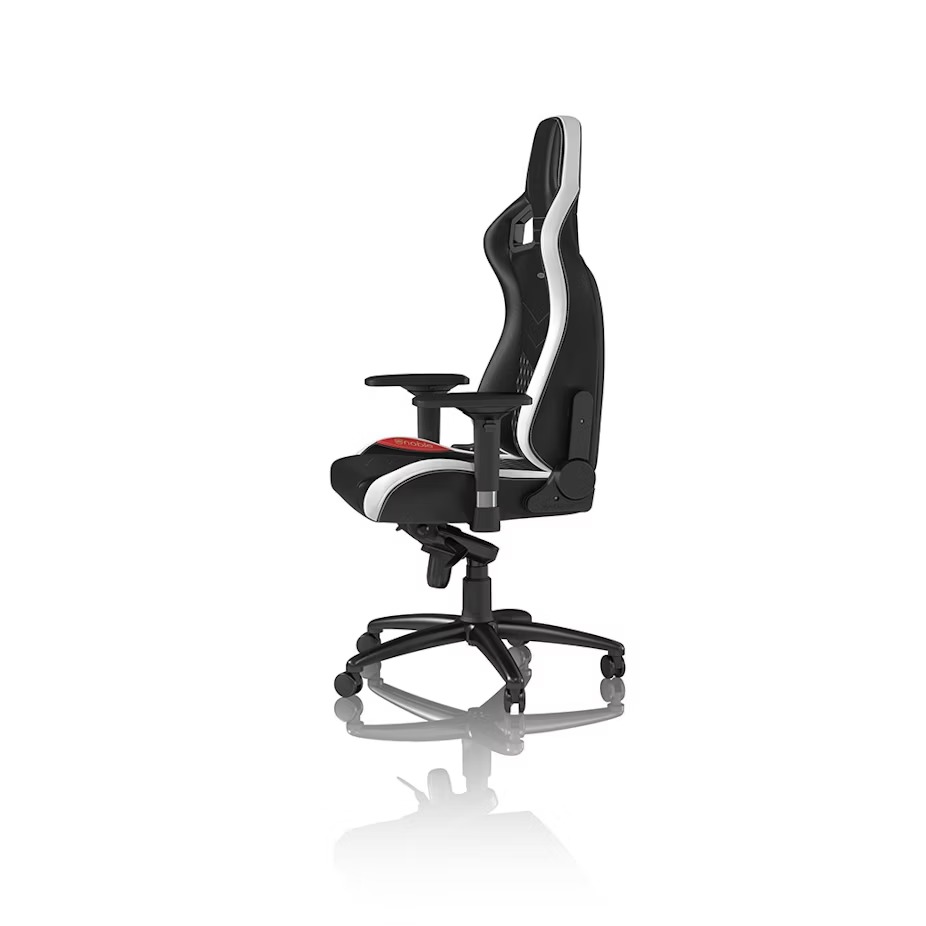 Cadeira noblechairs EPIC Real Leather - Preto / Branco / Ve