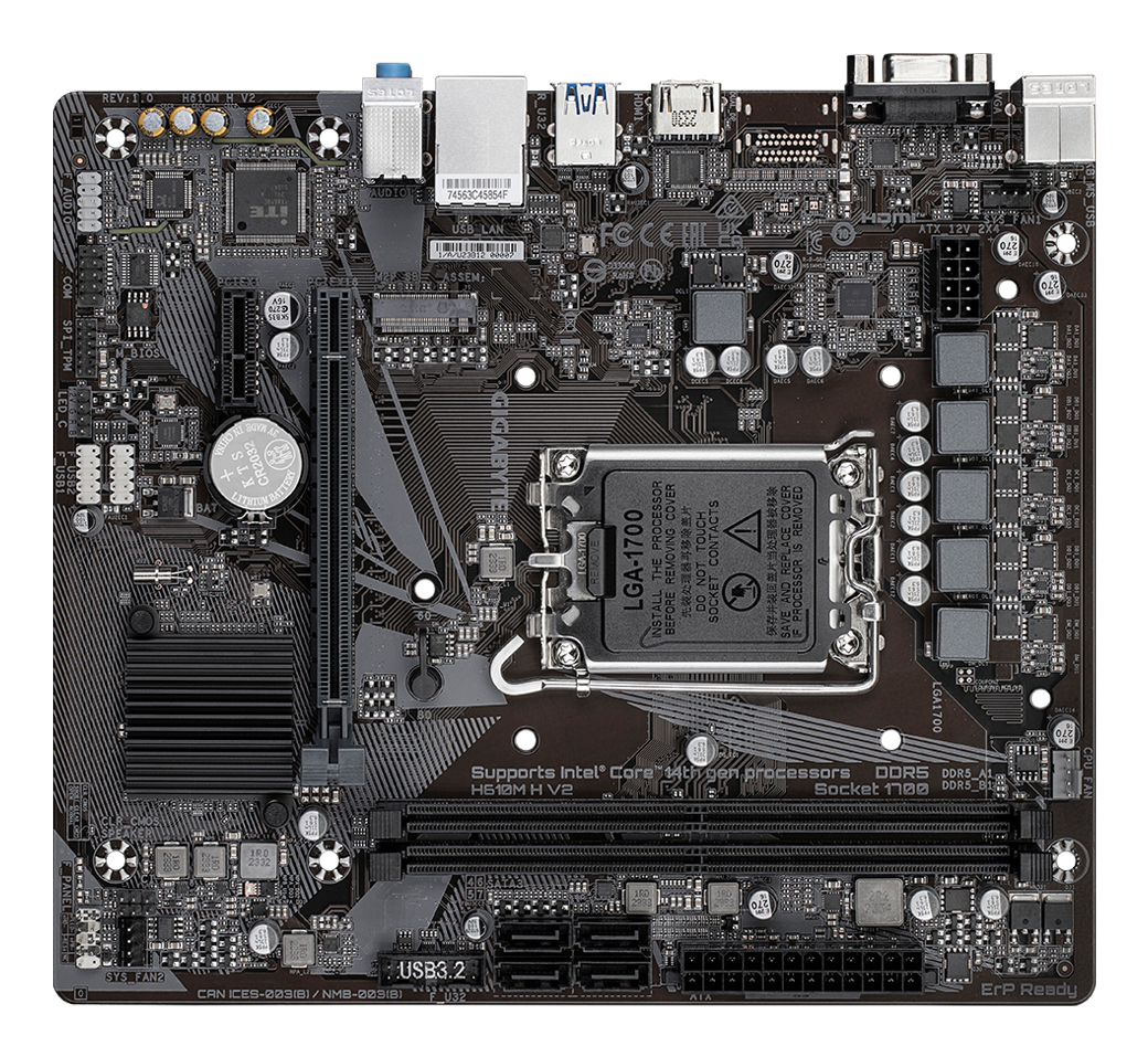 Motherboard Gigabyte H610M H V2 LGA 1700 micro ATX