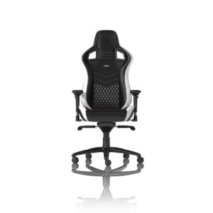 Cadeira noblechairs EPIC Real Leather - Preto / Branco / Ve