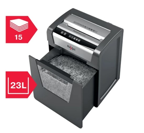 Destruidora de Papel Rexel Momentum X415 Manual Corte em Confeti P-4 Destroi até 15 folhas de uma vez / Capacidade 23L