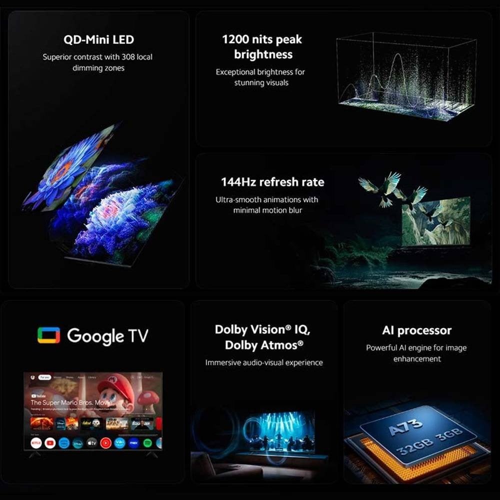 TV Xiaomi Smart TV S 55P Mini-LED 4K UHD Google TV 2025