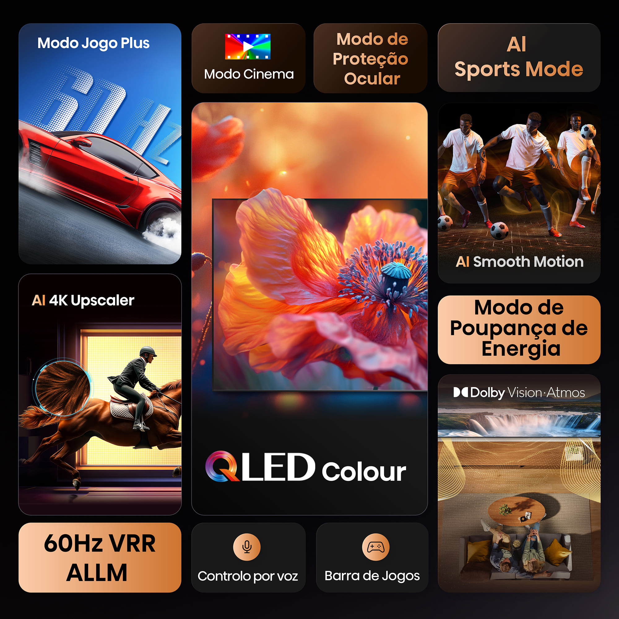 TV Hisense QLED 50" Uhd 50E7Q Smart TV