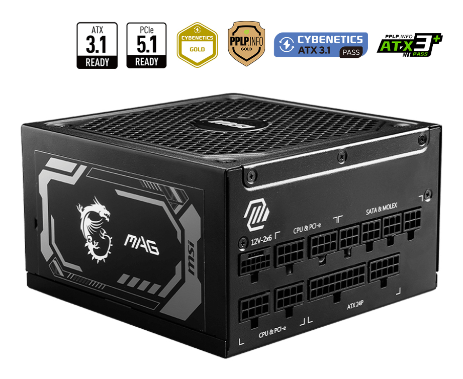 Fonte de Alimentação MSI MAG A1250GL 1250W 80+ Gold