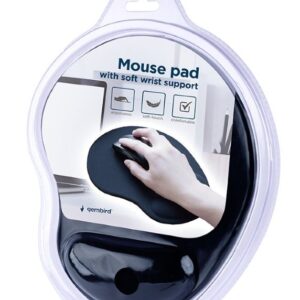 Tapete Para Rato Gembird Ergonómico em Gel com Apoio de Pulso Preto