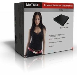 Caixa Externa 5.25" Slim USB 2.0 IDE da Matrix ED 520