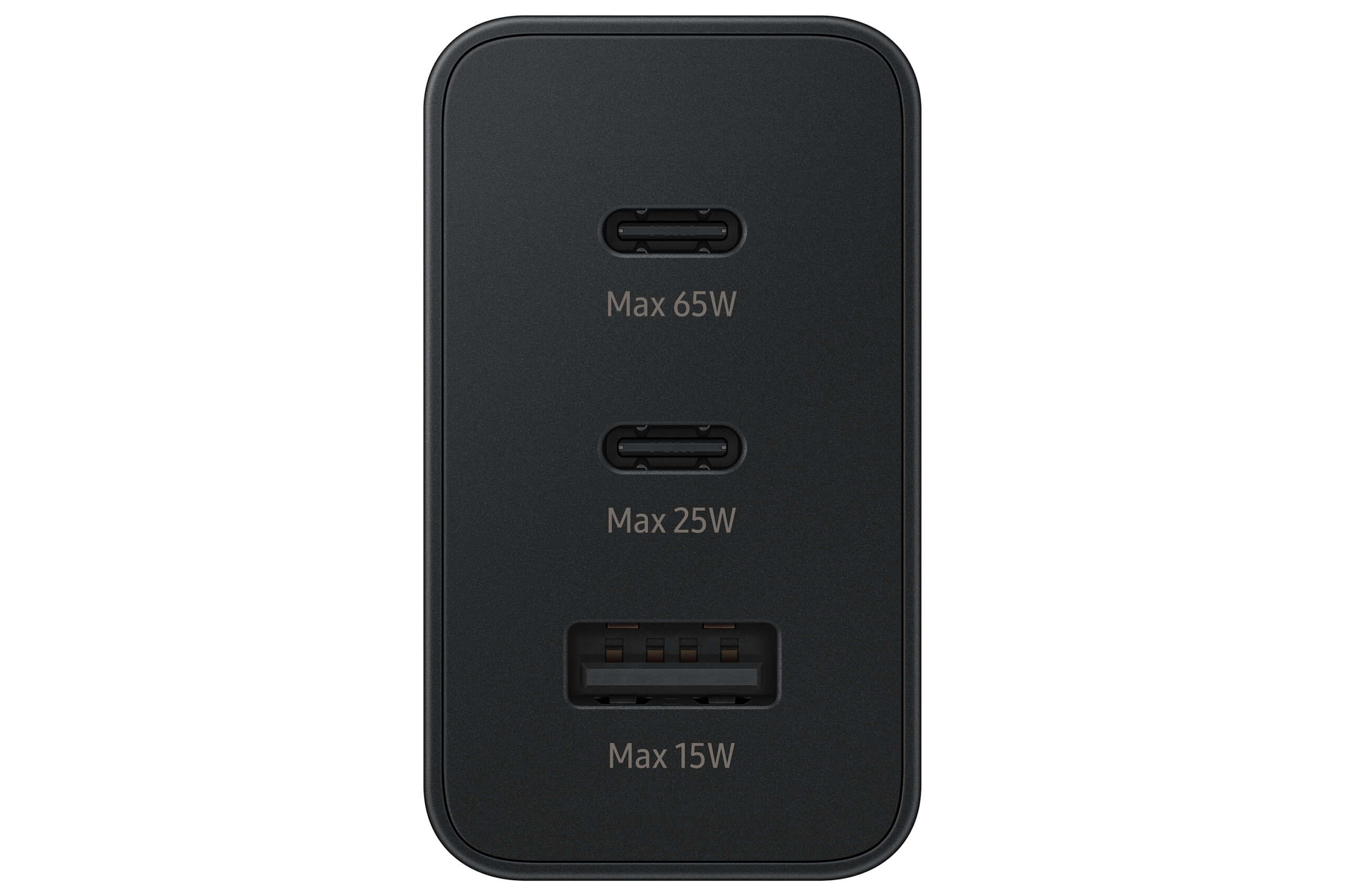 Carregador SAMSUNG Trio 65W USB-C 25W USB-C 15W USB-A Preto
