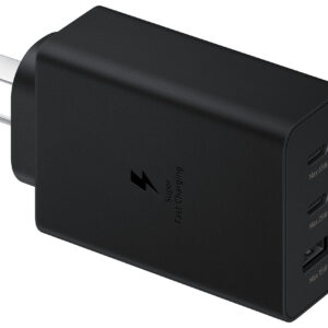 Carregador SAMSUNG Trio 65W USB-C 25W USB-C 15W USB-A Preto