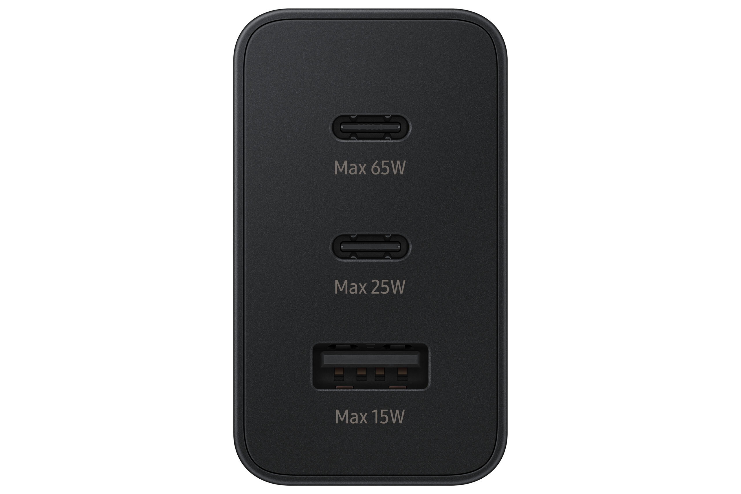 Carregador SAMSUNG Trio 65W USB-C 25W USB-C 15W USB-A Preto
