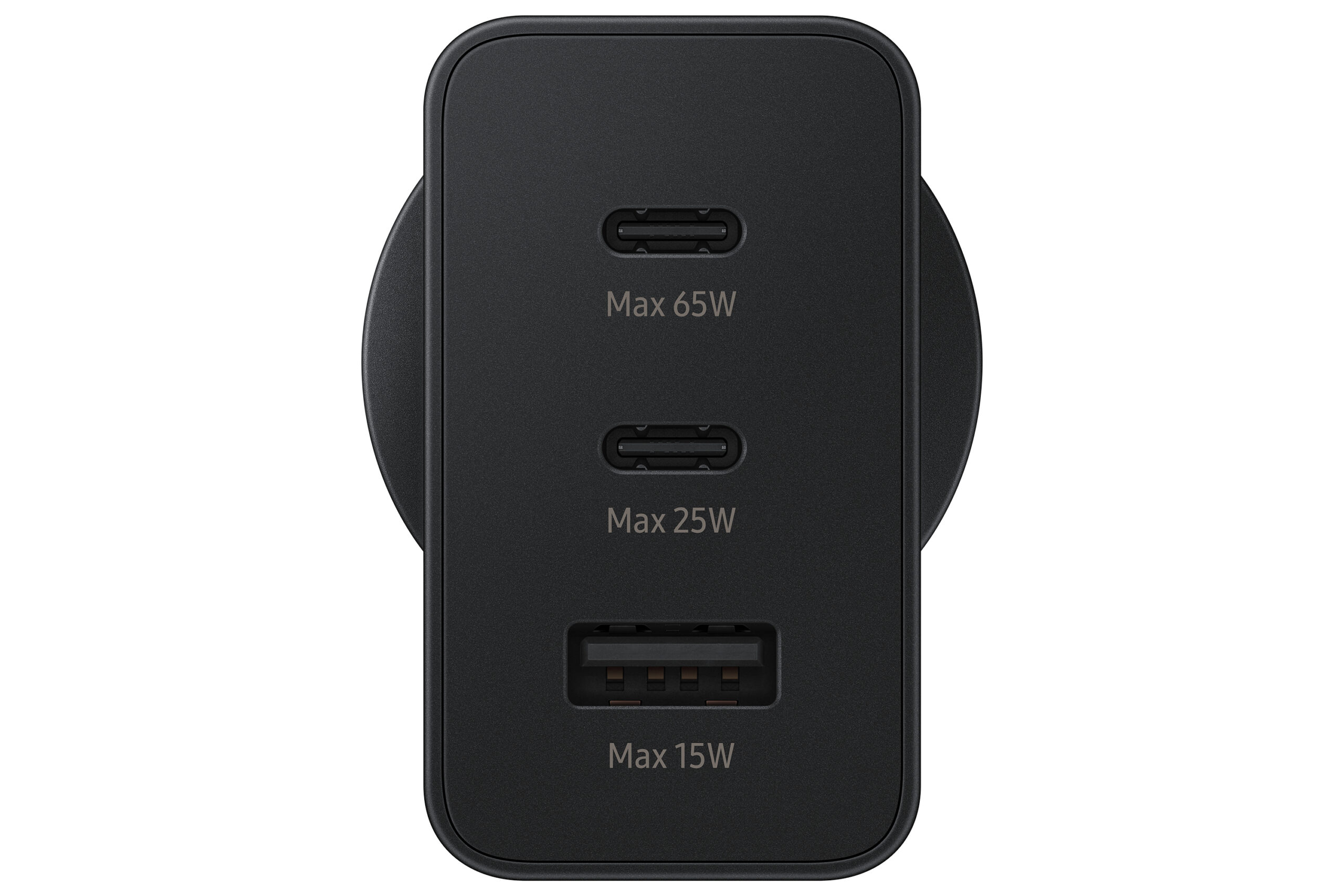 Carregador SAMSUNG Trio 65W USB-C 25W USB-C 15W USB-A Preto