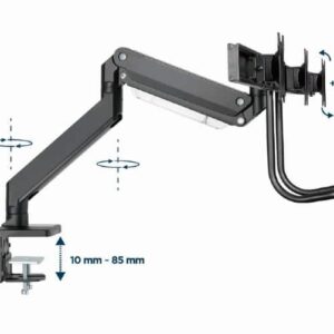 Suporte para 3 Monitores Gembird Ajustável e facilidade de Movimento suporte até 27" e 7 Kg
