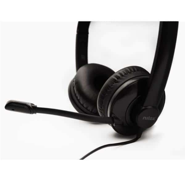 Headphones Nilox com Microfone e control de Volume ligação USB Preto