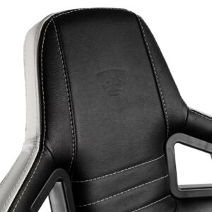 Cadeira noblechairs EPIC Real Leather - Preto / Branco / Ve