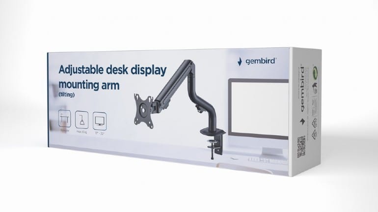 Suporte para 1 Monitor Gembird Ajustavel e Inclinável adequado até 32" e 8Kg