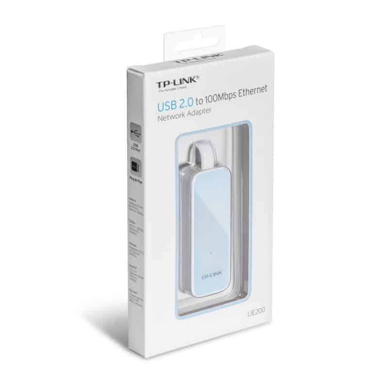 Adaptador TP-LINK UE200 USB 2.0 para RJ45 Porta de Rede Ethernet 1 10/100Mbps