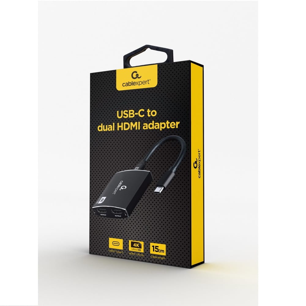 Adaptador Type-C para 2x Hdmi 4K 60Hz 15Cm