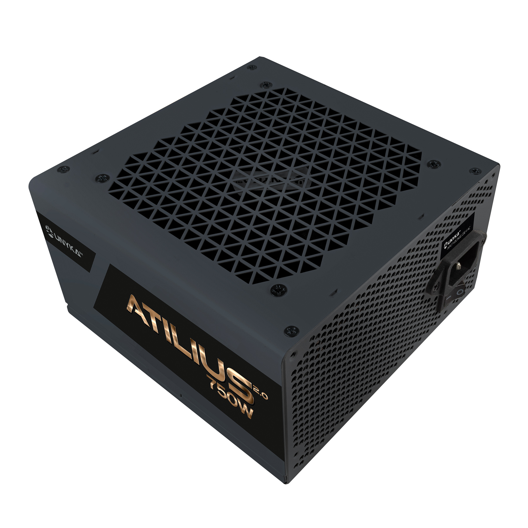 Fonte Alimentação Unykach Atilius 2.0 Black 750W 80 Plus Bronze ATX 2.3 APFC - Ventilador 120mm - Bulk