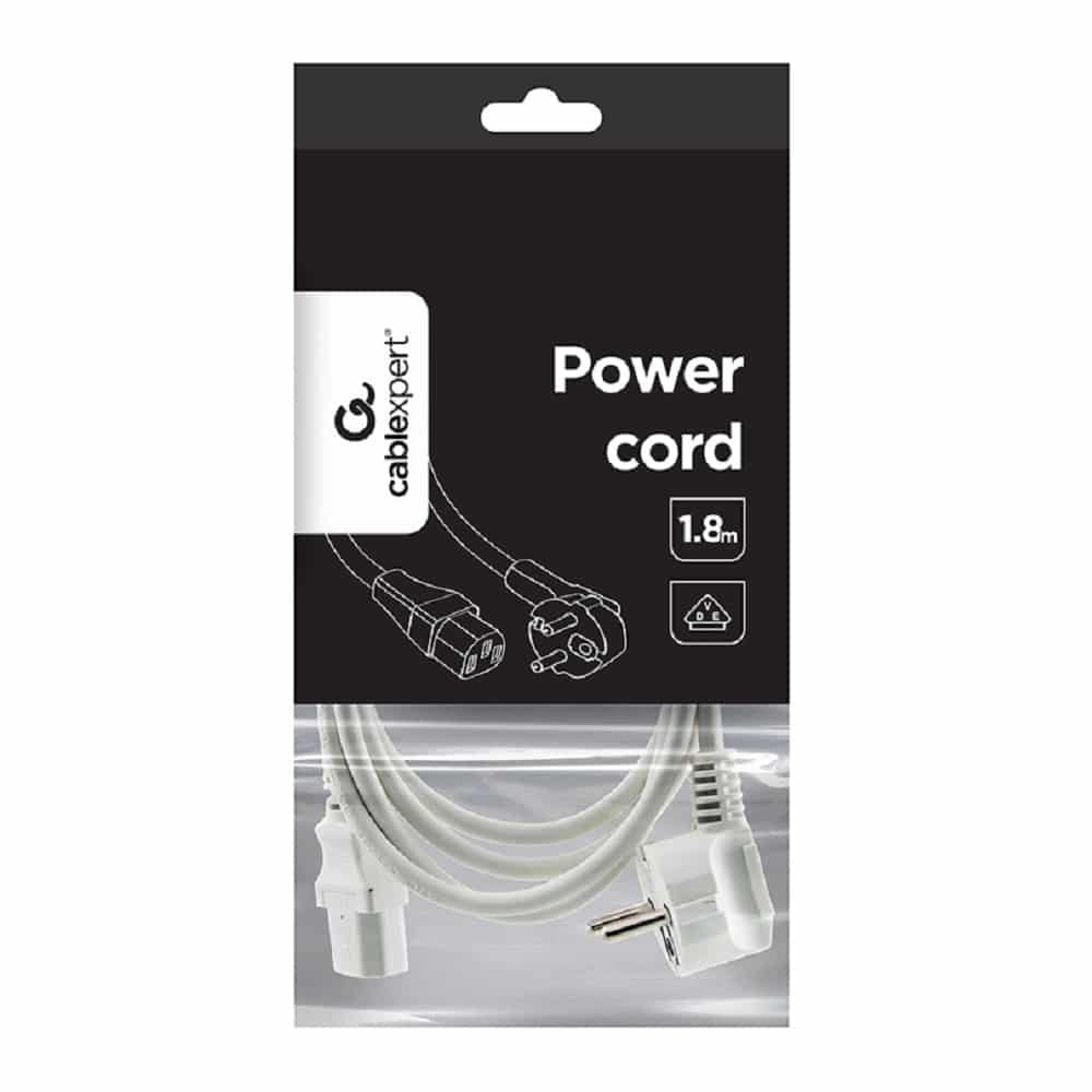Cabo Alimentação Gembird de Schuko a C13 1.8 Metro Branco