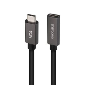 Cabo Nanocable Usb 3.2 10.01.4400 Usb-C Macho - Usb-C Fêmea 50cm Preto