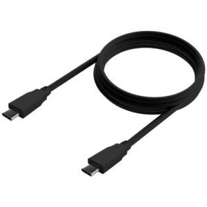 Cabo USB 3.2 Aisens A107-0701 20Gbps 5A 100W USB Tipo-C Macho - USB Tipo-C Macho até 100W 2500Mbps 60cm Preto