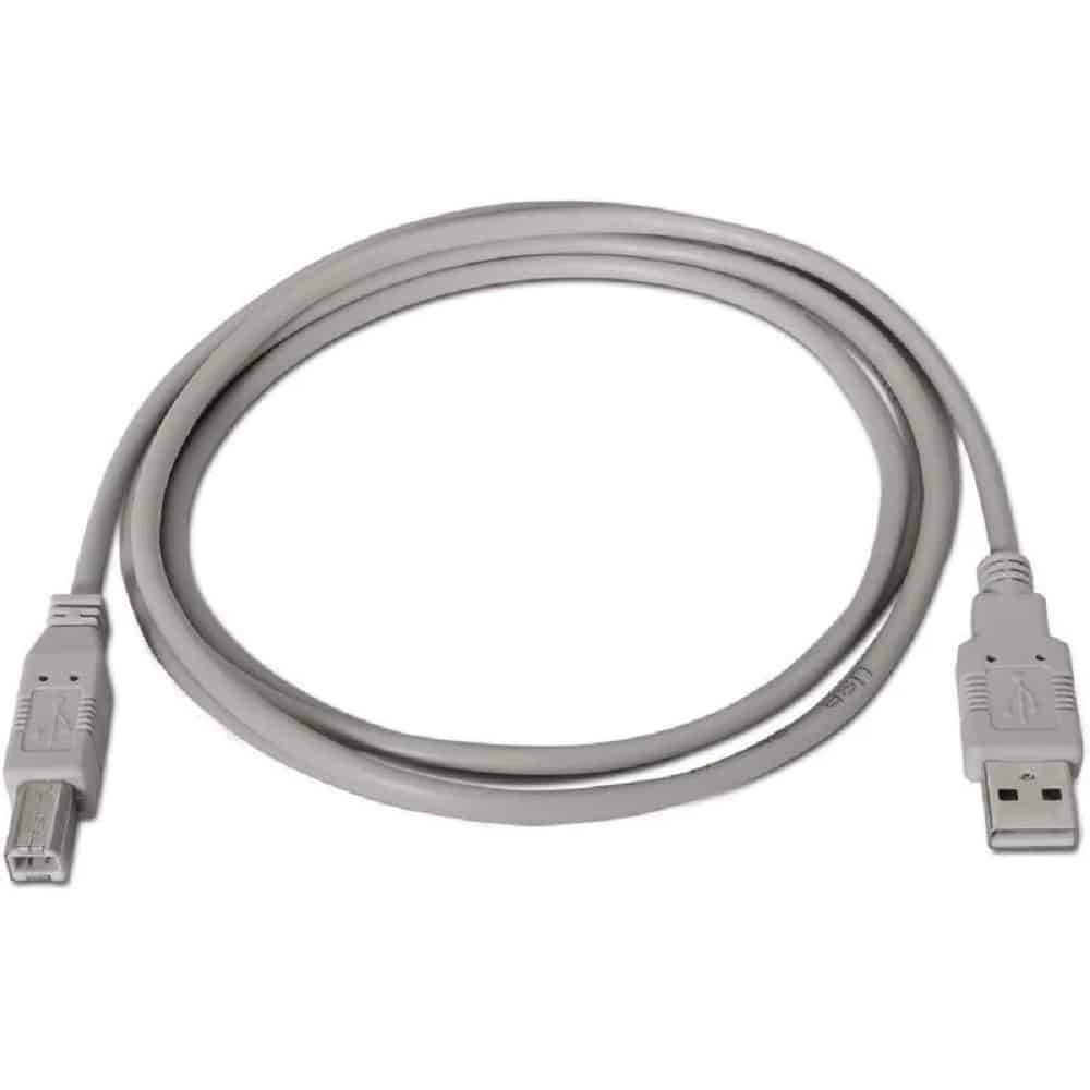 Cabo Usb 2.0 para Impressora Aisens A101-0002 Usb Tipo-B Macho - USB Macho até 2.5W 60Mbps 1.8m Beje