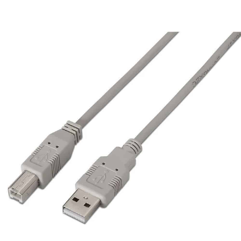 Cabo Usb 2.0 para Impressora Aisens A101-0002 Usb Tipo-B Macho - USB Macho até 2.5W 60Mbps 1.8m Beje