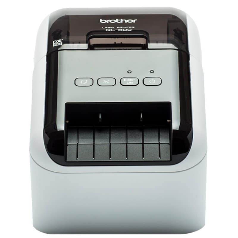 Impressora de Etiquetas Brother QL-800 Térmica 62mm USB Branca e Preta