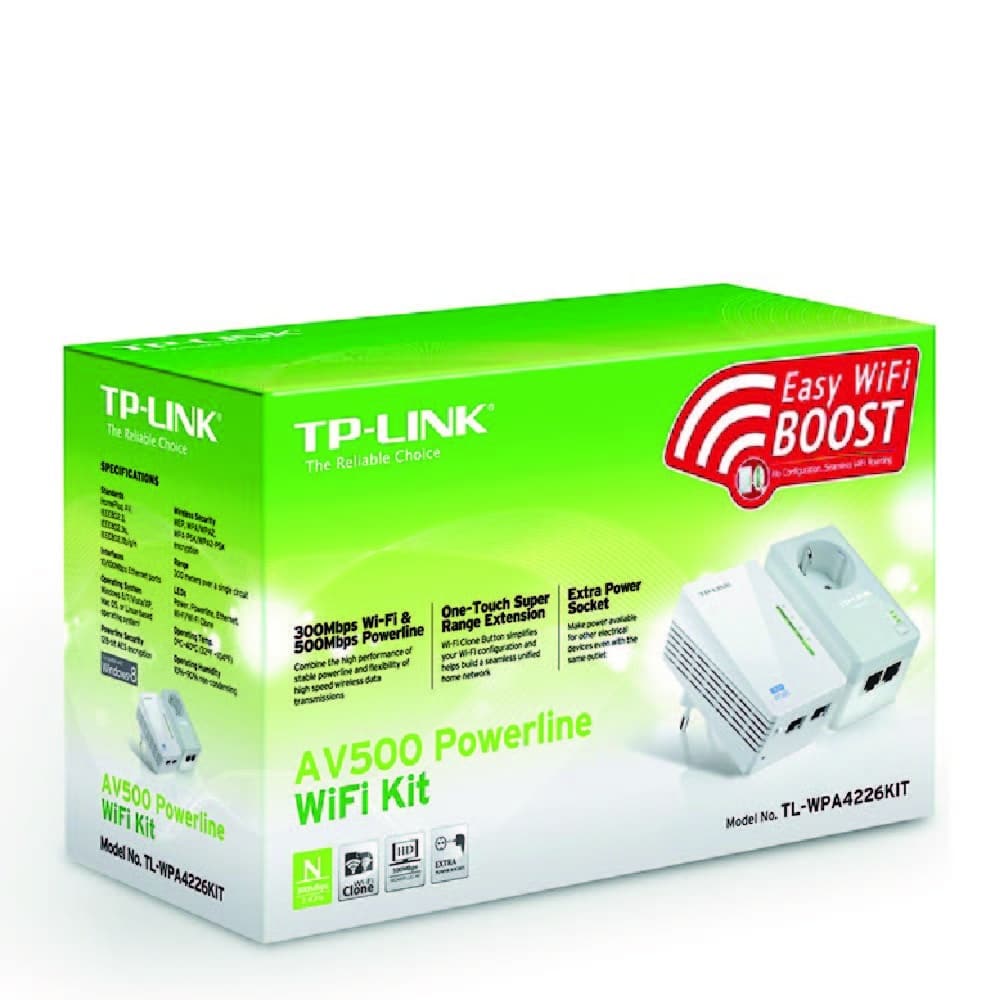 Kit 2 Adaptadores PowerLine TP-Link 500Mbps c/Wir n 300Mbps
