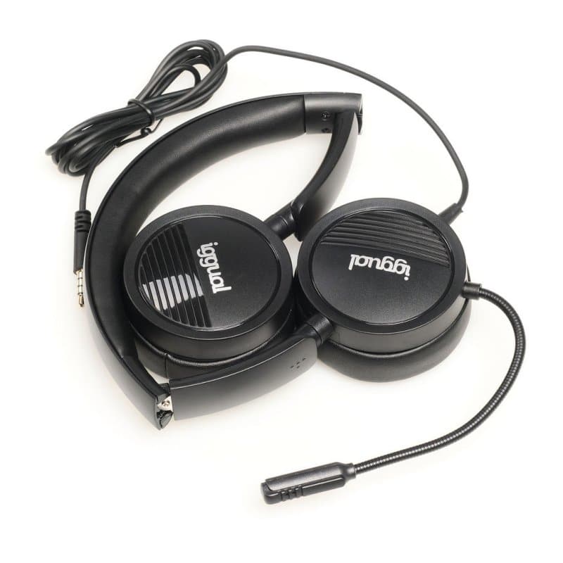 Headphones iggual Dual Tech com Microfone USB + 3.5mm Pretos