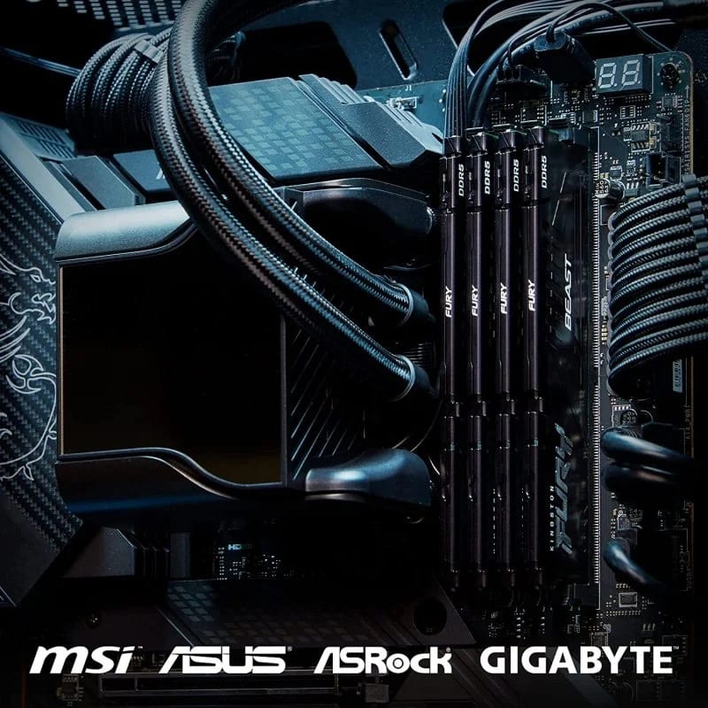 Memória Dimm Kingston 8GB DDR5 5200MT/s CL40 FURY Beast Black