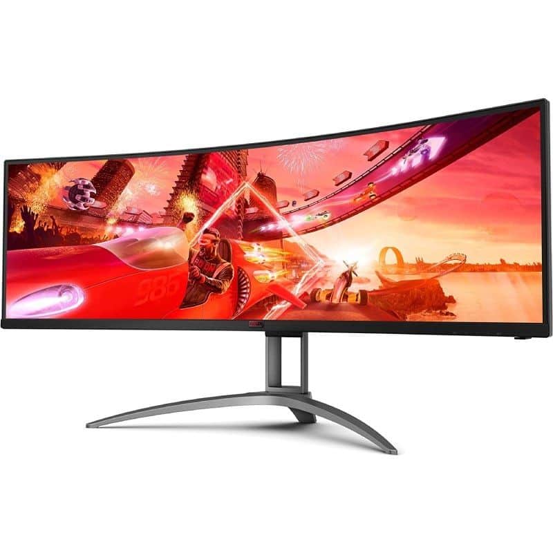 Monitor Gaming Ultrapanorámico Curvo AOC Agon AG493UCX2 48.8" Dual QHD 1ms 165Hz VA Multimedia Preto