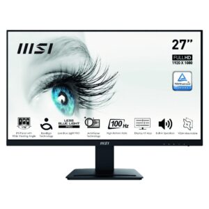 Monitor MSI PRO 27" FHD 100Hz 1ms(MRPT) Freesync 300nits Vga DP Hdmi Multimédia MP273A