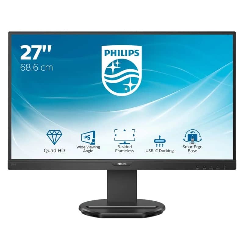 Monitor Professional Philips 276B9 27" QHD Multimédia Preto